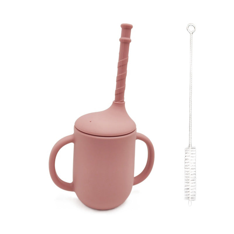 Silicone Baby Drinking Cup With Straw